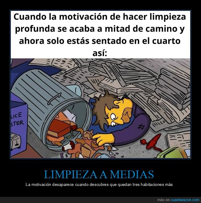 procrastinaci&oacute;n,limpieza,motivaci&oacute;n,cansancio,realidad