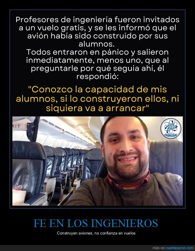 ingenieros,aviones,confianza,profesor,estudiantes
