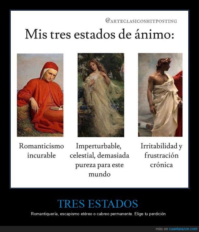 estados de &aacute;nimo,romanticismo,frustraci&oacute;n,escapismo,emotividad