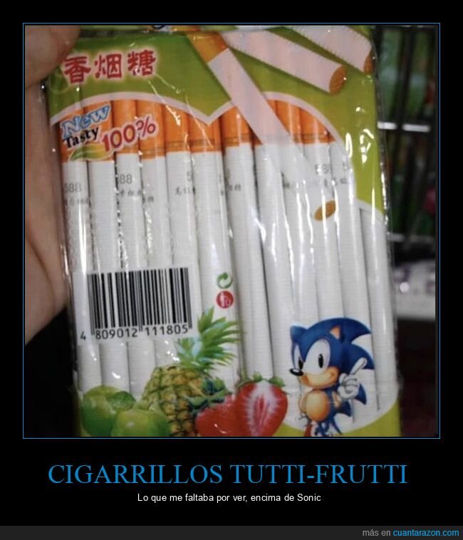 cigarrillos,sabores,absurdo,Sonic,rid&iacute;culo