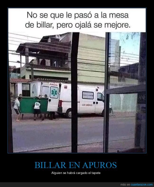 ambulancia,billar,accidente,desastre,improvisaci&oacute;n