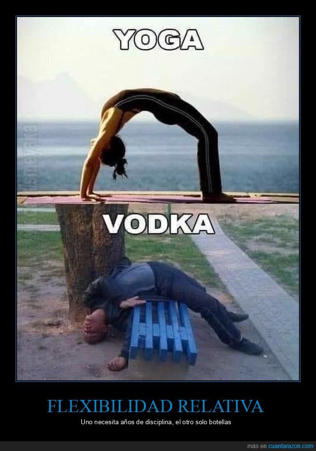 yoga,vodka,flexibilidad,contraste,equilibrio