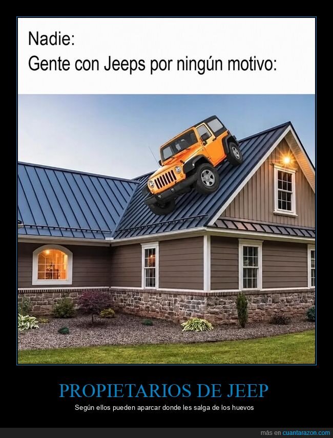 Jeep,conducci&oacute;n,absurdo,vivienda,caos