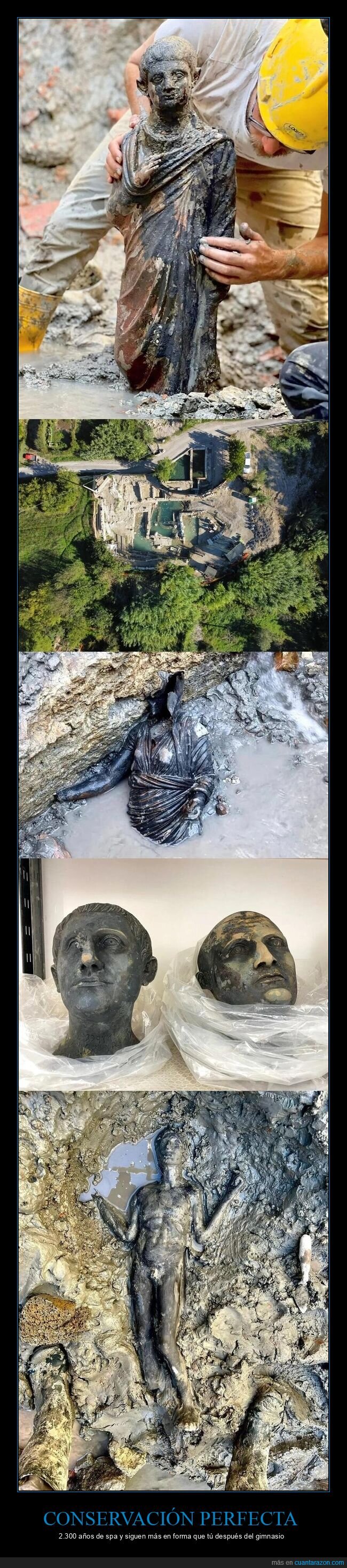 arqueolog&iacute;a,estatuas,Toscana,termas,antig&uuml;edad