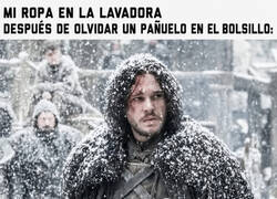 Enlace a Mi ropa después de olvidar un pañuelo en el bolsillo