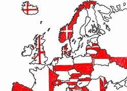 Enlace a Mapa de banderas de Europa, usando solo las partes en rojo