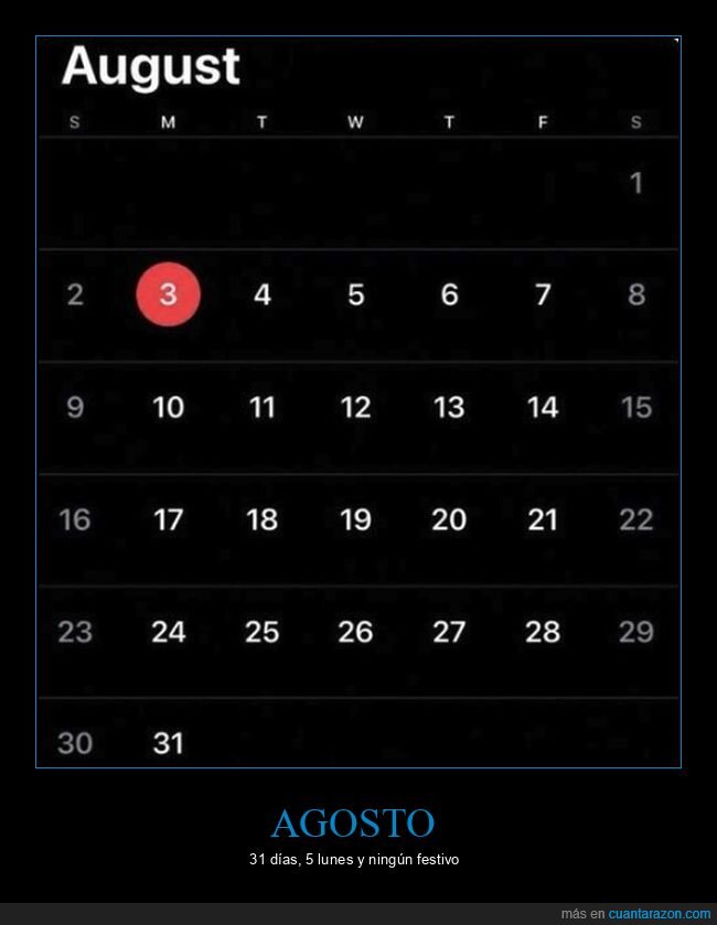 agosto,calendario,lunes,trabajo,supervivencia