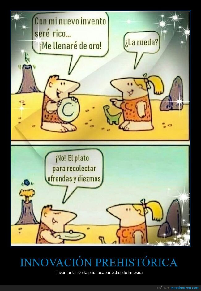 invento,rueda,fracaso,prehistoria,absurdo