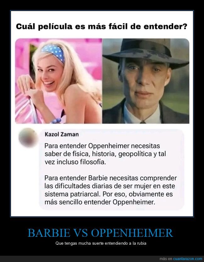 Barbie,Oppenheimer,Cine,Comprensi&oacute;n,Feminismo