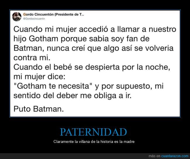 paternidad,Batman,consecuencias,irresponsabilidad,arrepentimiento