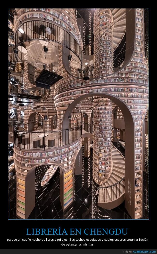Biblioteca,Arquitectura,Espejo,Infinito,Confusi&oacute;n