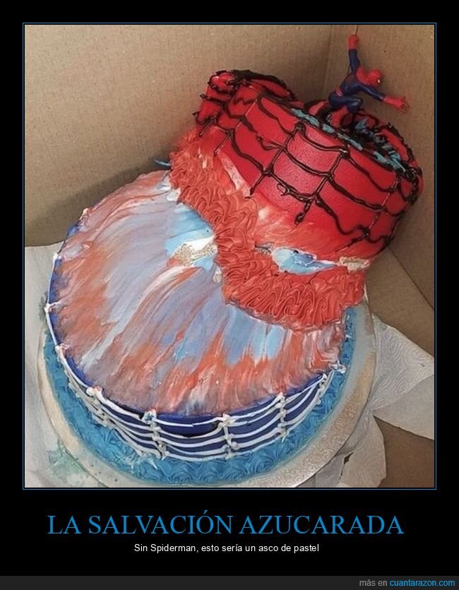 pastel,fracaso,decoraci&oacute;n,Spiderman,desastre