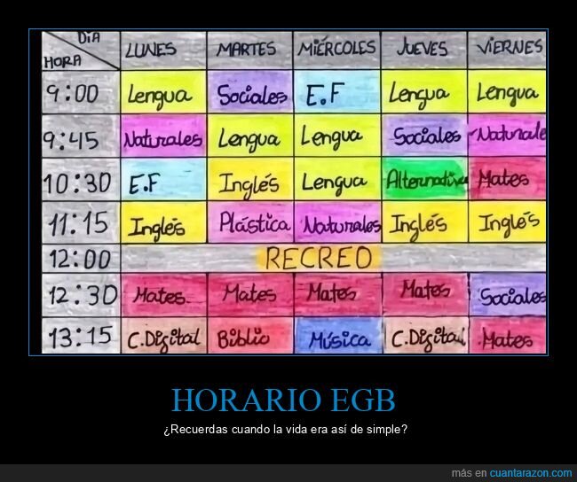 horario,escuela,nostalgia,clases,aburrimiento