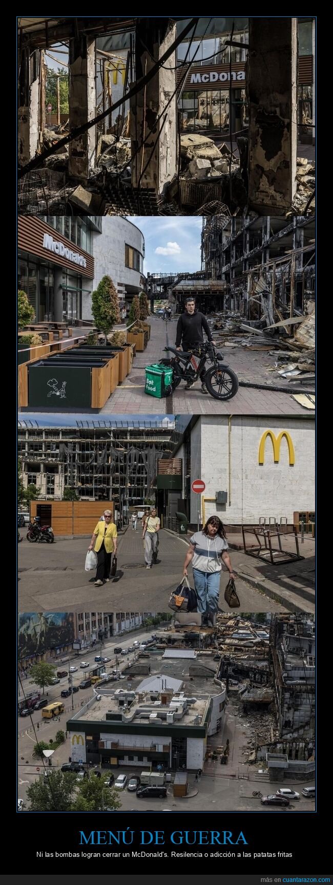 Ucrania,destrucci&oacute;n,fastfood,resistencia,Kyiv