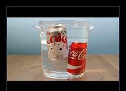 Enlace a La Coca-Cola normal se hunde, mientras que la versión dietética flota, debido a que el edulcorante artificial es menos denso.