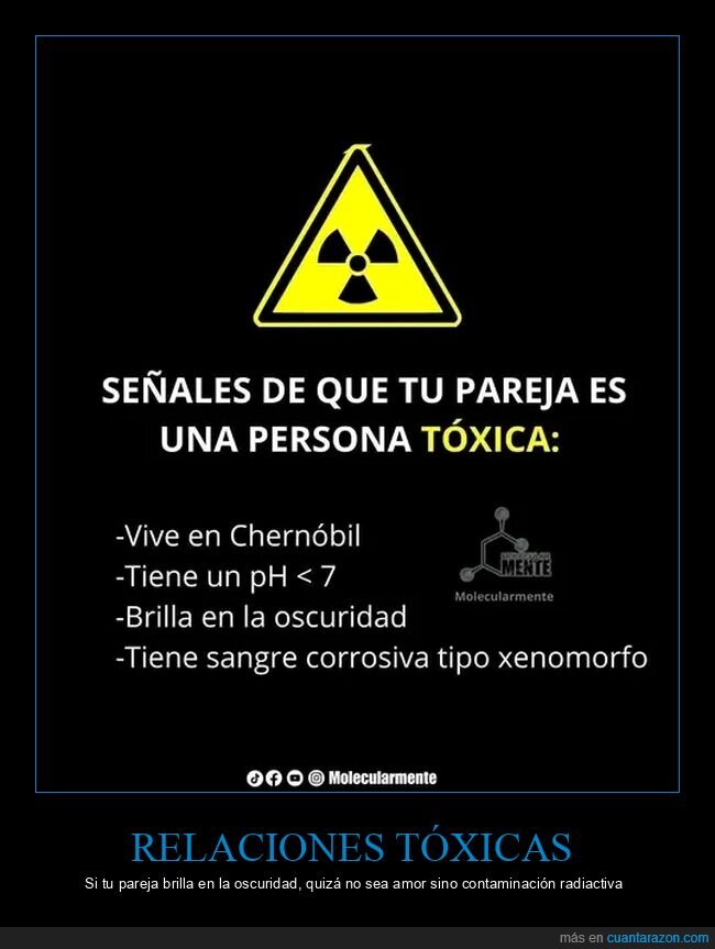 T&oacute;xico,Relaciones,Qu&iacute;mica,Radiaci&oacute;n,Advertencia