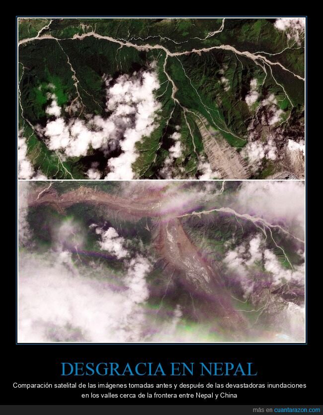 inundaciones,Nepal,desastre,antes-despu&eacute;s,naturaleza