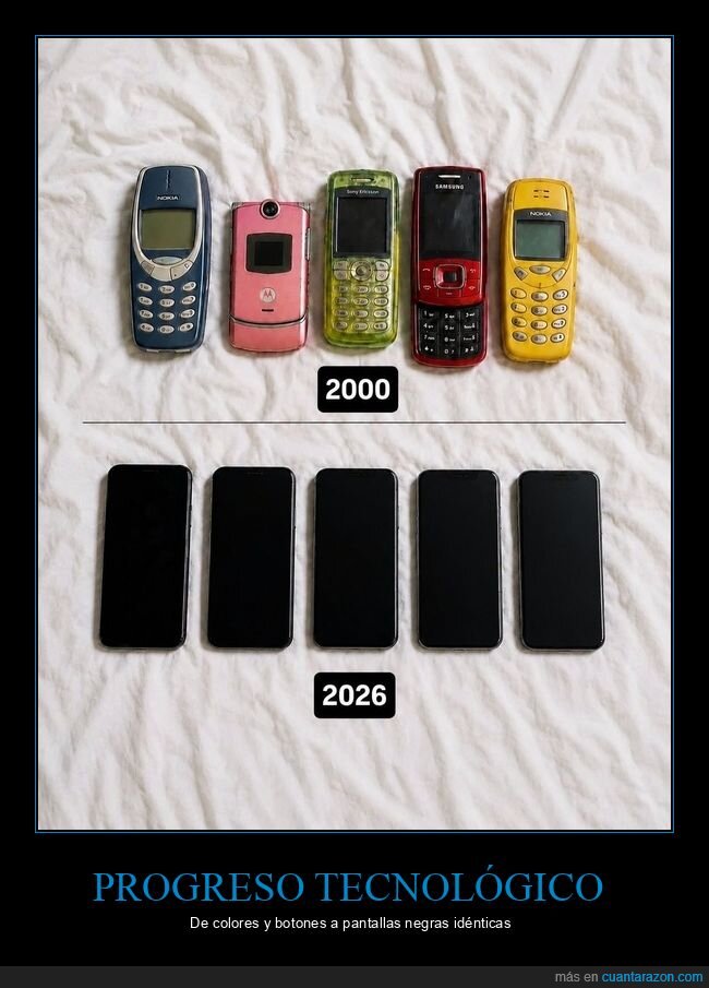 tecnolog&iacute;a,evoluci&oacute;n,smartphones,nostalgia,progreso