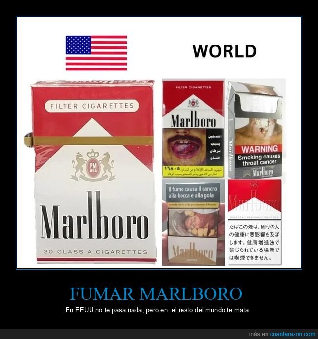 Marlboro,tabaco,advertencias,publicidad,contraste