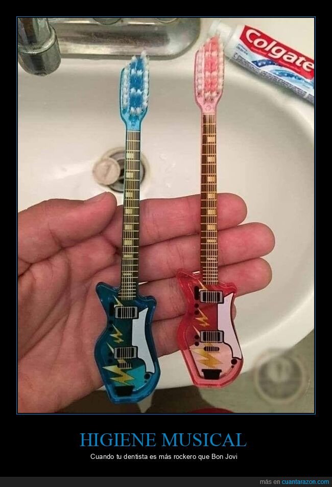 guitarra,cepillo,ba&ntilde;o,absurdo,dental