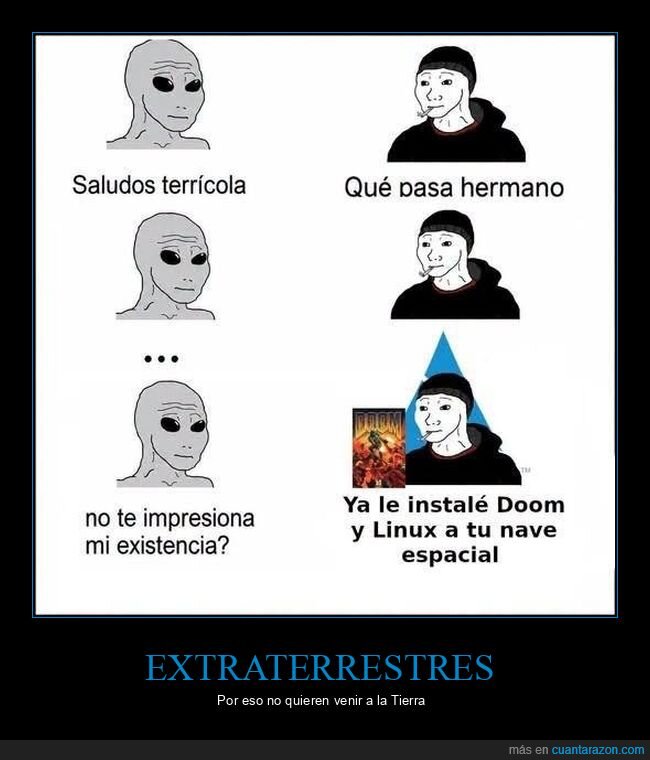 extraterrestres,Doom,Linux,tecnolog&iacute;a,absurdo