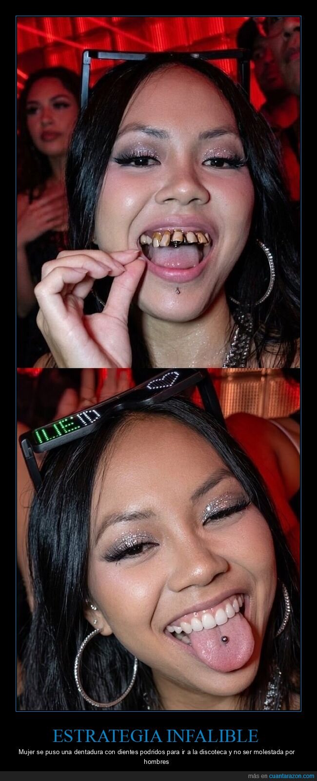 discoteca,dentadura,estrategia,rechazo,noche