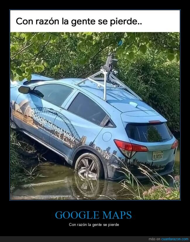 GoogleStreetView,coche,r&iacute;o,accidente,mapas