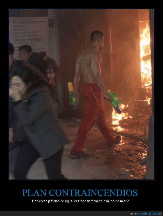 heroe,incendio,pistola,agua,valentia