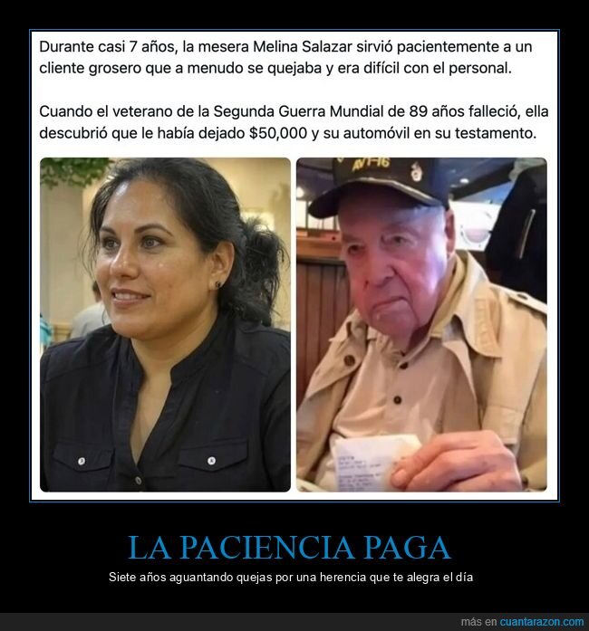 propina,herencia,veterano,camarera,paciencia