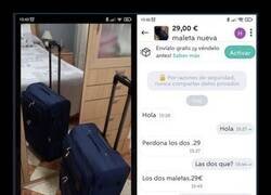 Enlace a Dos maletas al precio de una, cortesía de la física y de Wallapop