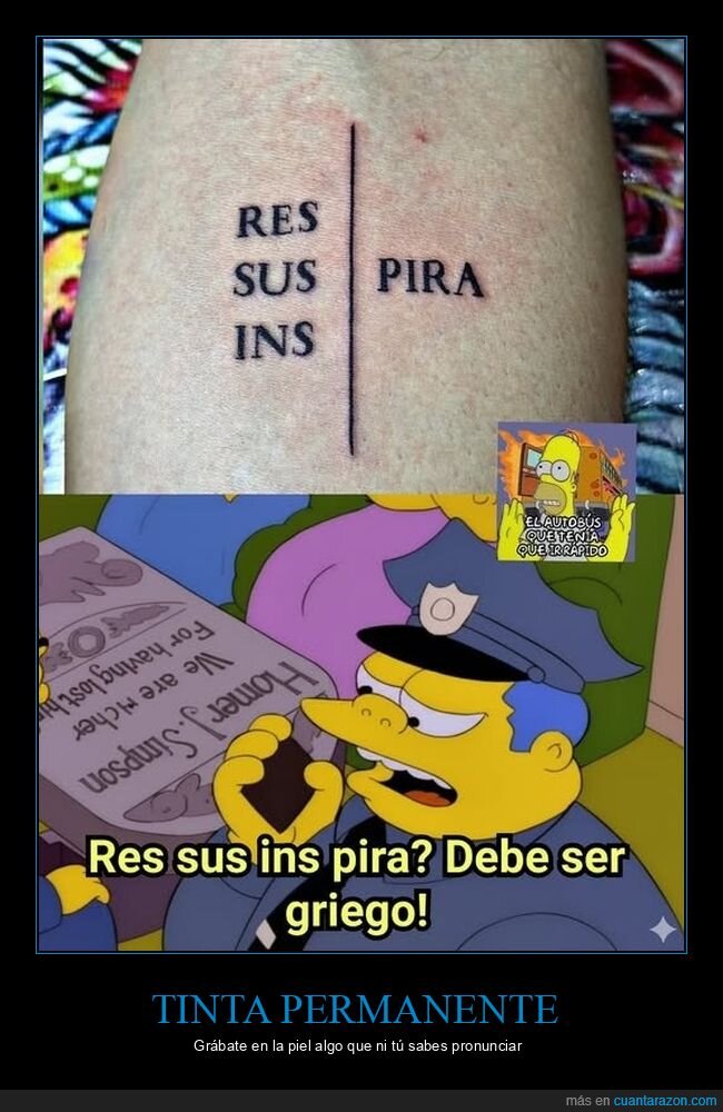 tatuaje,Simpson,Wiggum,lectura,griego