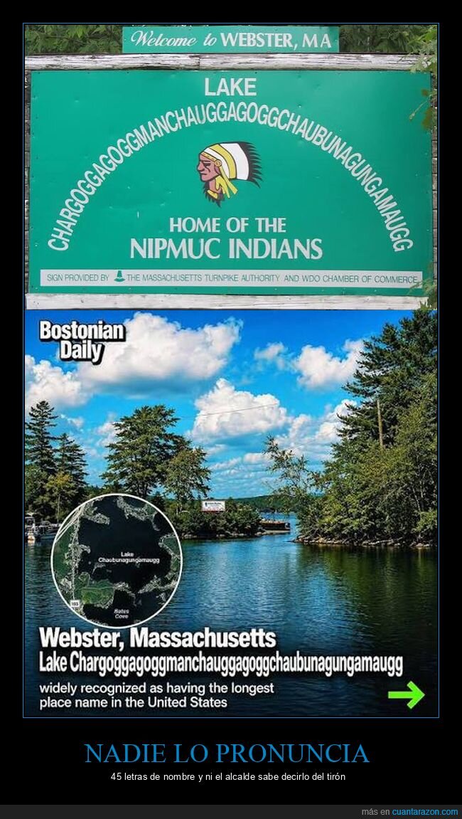 Webster,lago,Massachusetts,nombre,r&eacute;cord