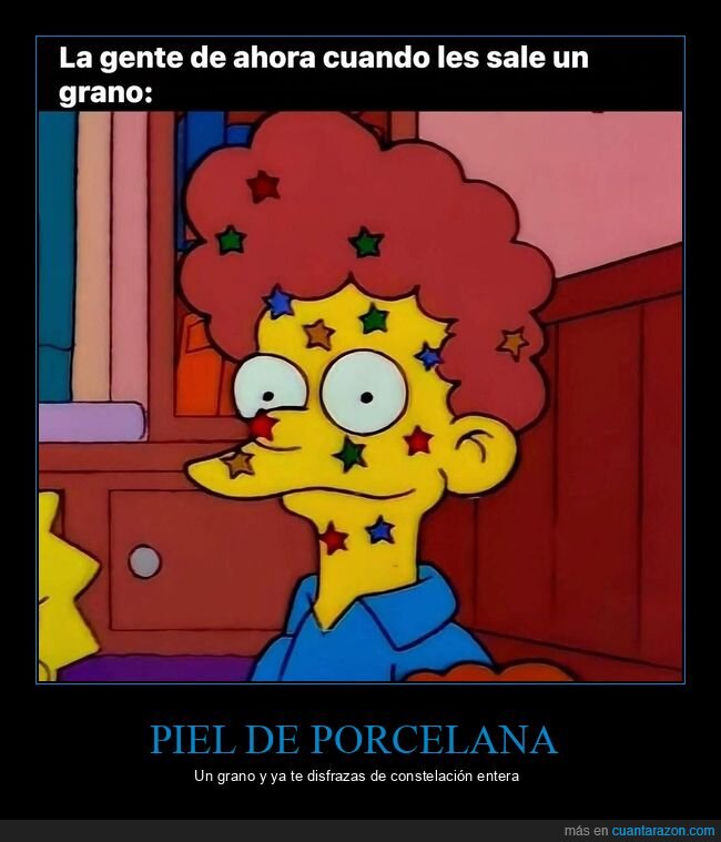grano,estrellas,piel,exageraci&oacute;n,Simpsons