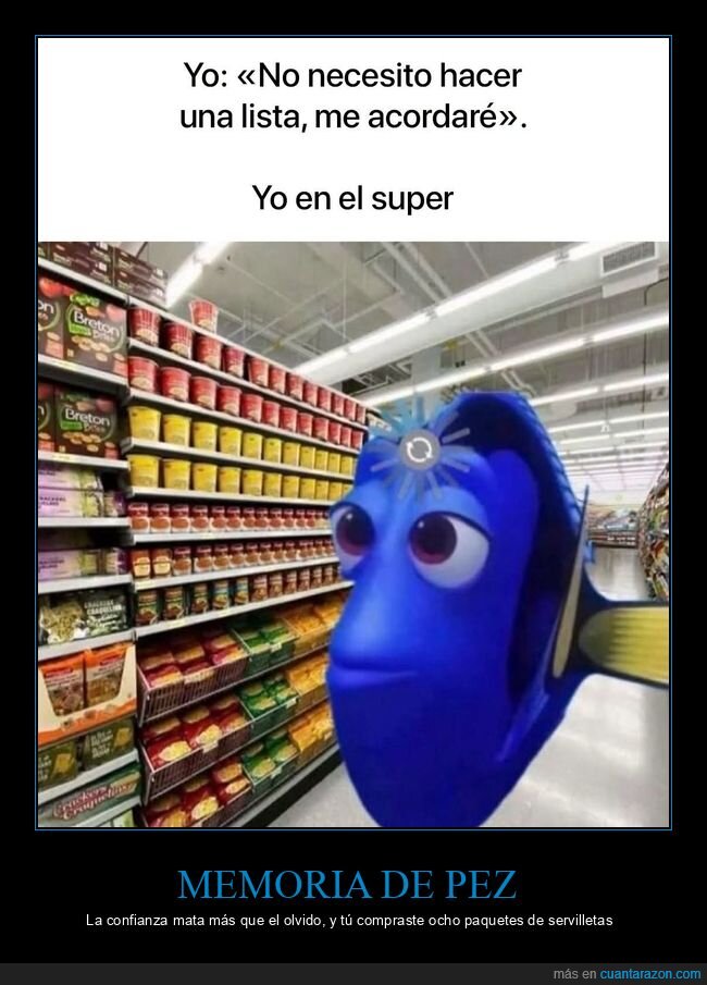 memoria,supermercado,olvido,compras,Dory