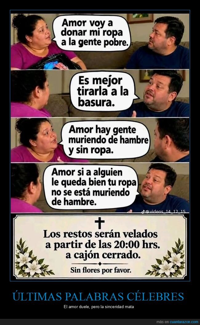 pareja,donaci&oacute;n,ropa,discusi&oacute;n,funeral