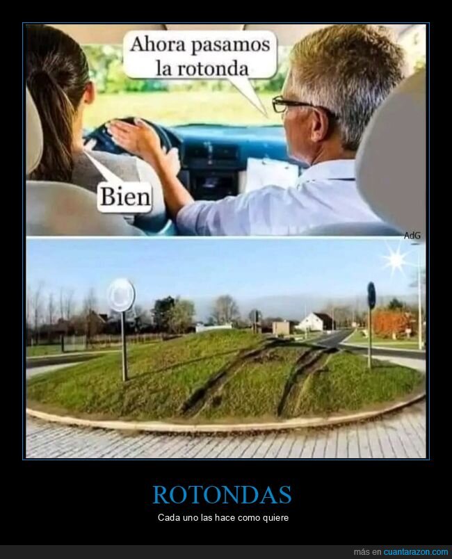 autoescuela,rotonda,conducir,examen,atajo