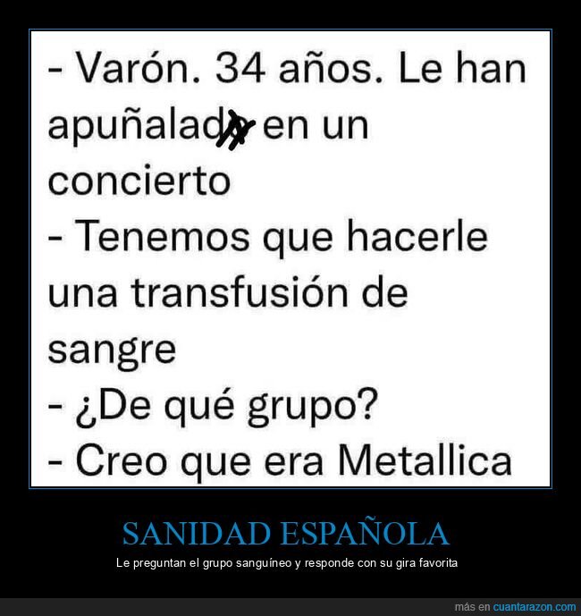 hospital,concierto,Metallica,sangre,malentendido