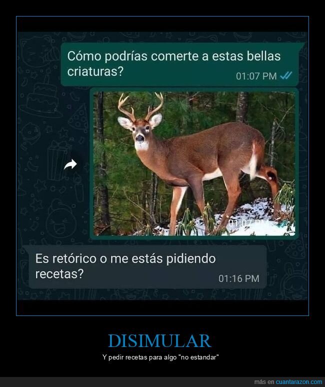ciervo,comida,ret&oacute;rica,recetas,intercambio