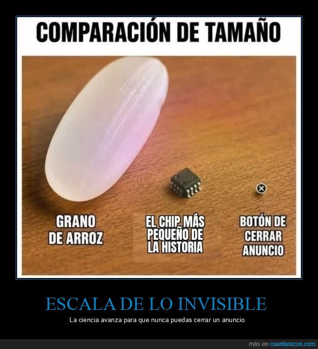 comparaci&oacute;n,tama&ntilde;o,chip,anuncio,publicidad