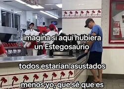 Enlace a Ese momento en el que tu conocimiento de dinosaurios pesa más que tu sentido del peligro real