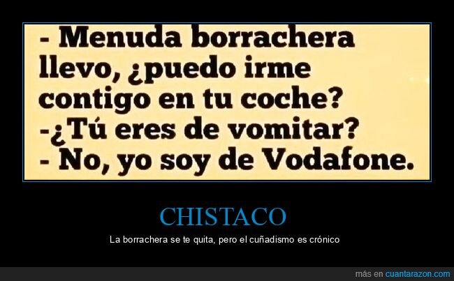 borrachera,coche,vomitar,Vodafone,chiste