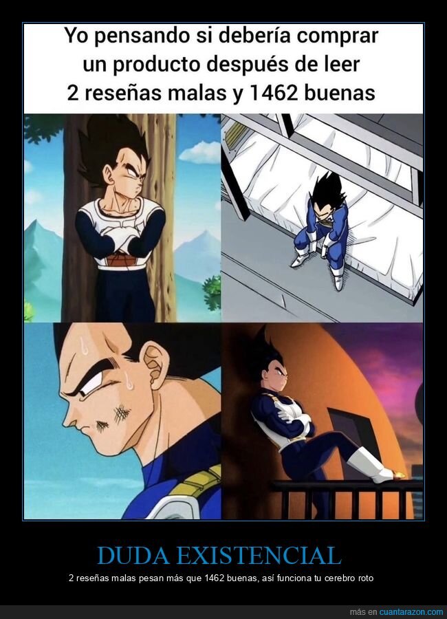 rese&ntilde;as,compras,Vegeta,duda,indecisi&oacute;n