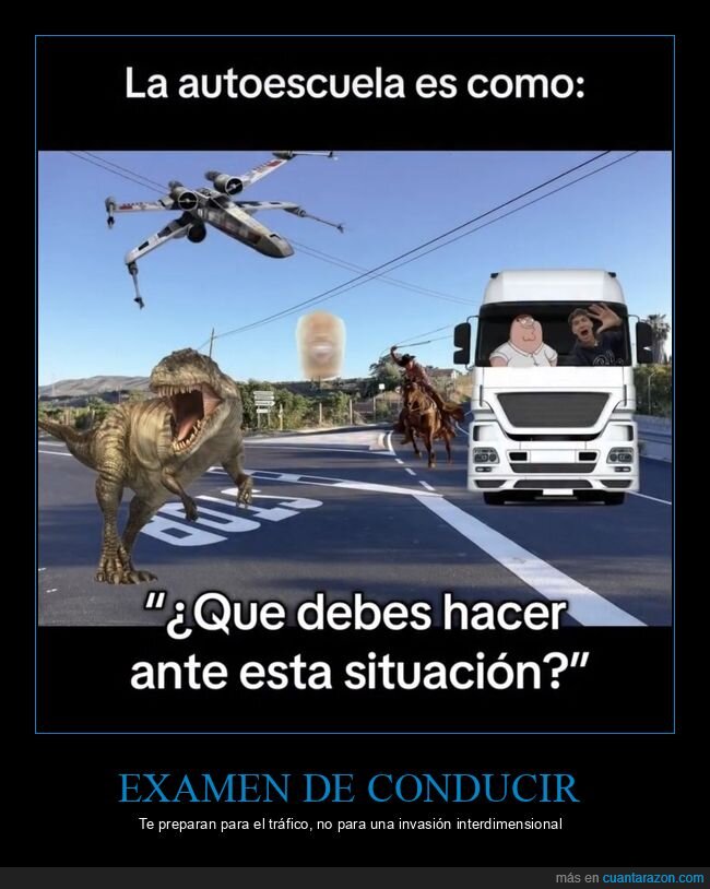 autoescuela,examen,conducir,caos,carretera