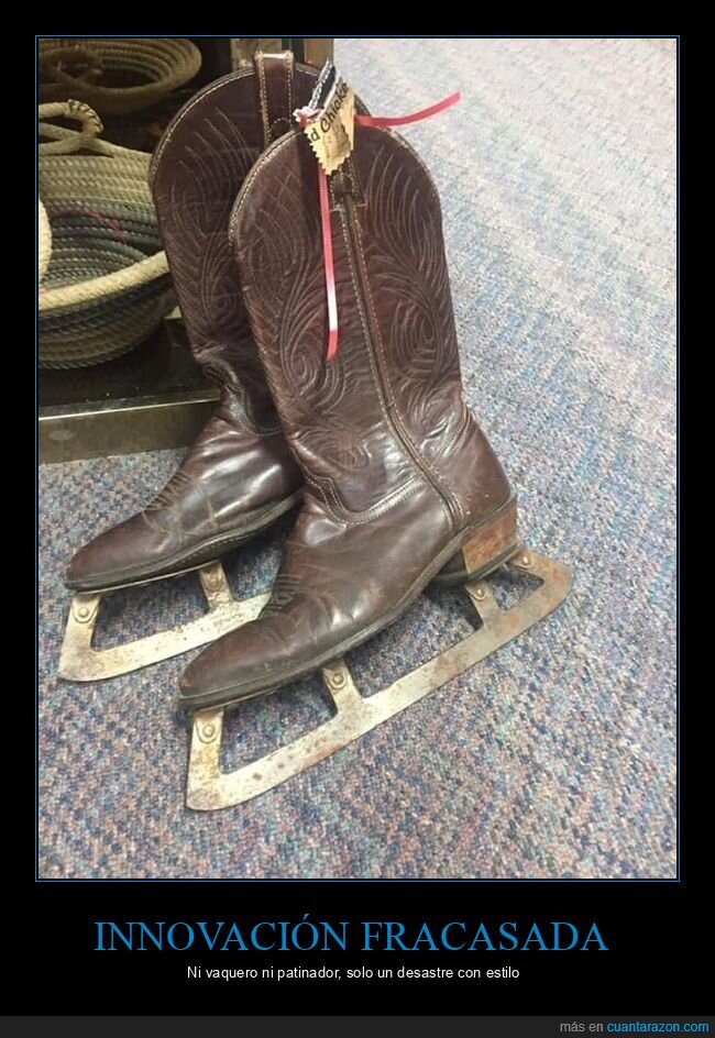 botas,cowboy,patines,cuero,invento