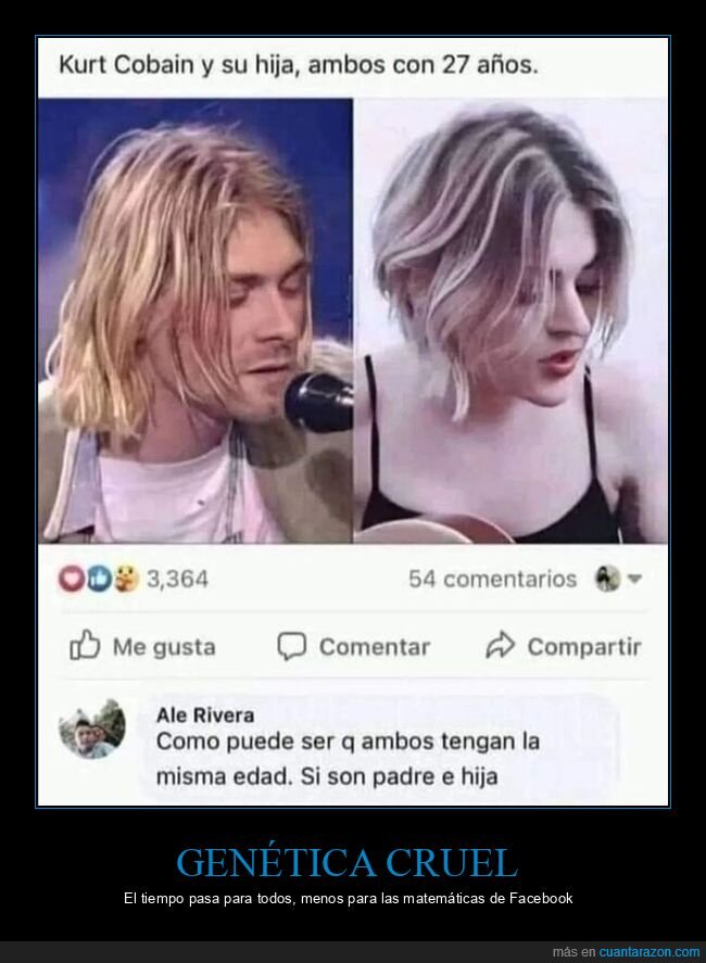 Kurt Cobain,gen&eacute;tica,comentarios,Facebook,generaci&oacute;n