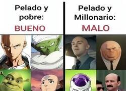 Enlace a El pelo manda: calvo pobre héroe, calvo rico villano, calvo normal con crisis existencial