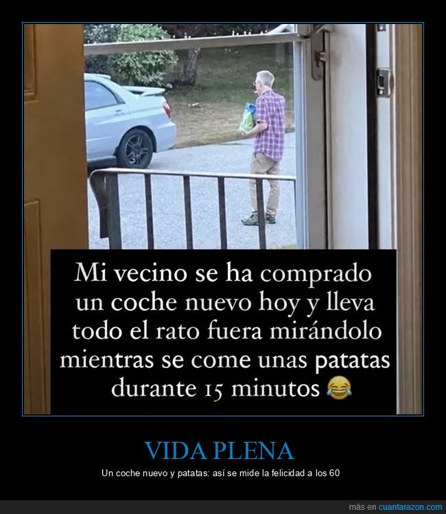 vecino,coche,patatas,contemplaci&oacute;n,rutina