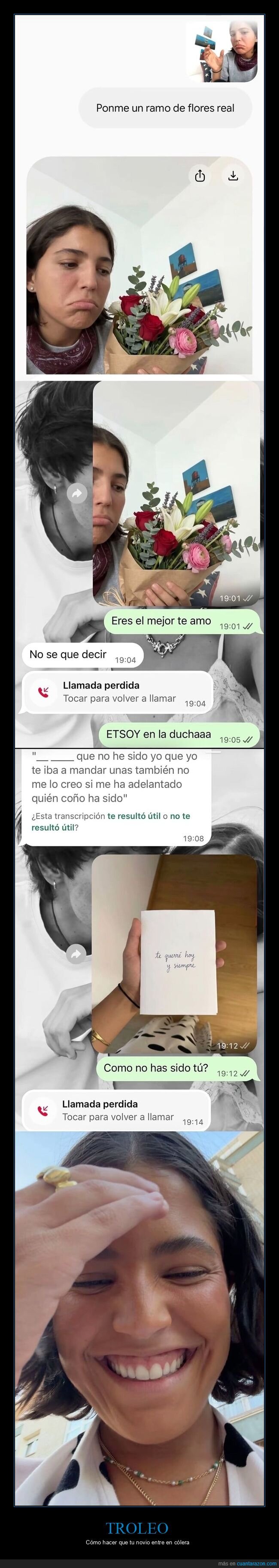 flores,sorpresa,whatsapp,confusi&oacute;n,enamorada