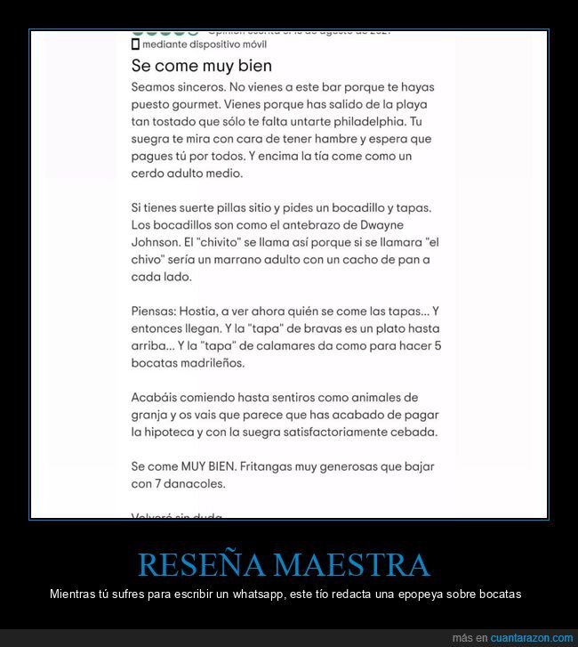 rese&ntilde;a,bocadillo,suegra,tapas,hosteler&iacute;a