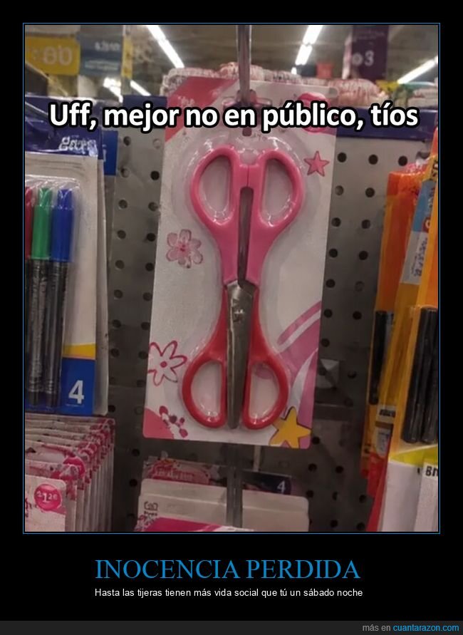 tijeras,supermercado,papeler&iacute;a,postura,esc&aacute;ndalo
